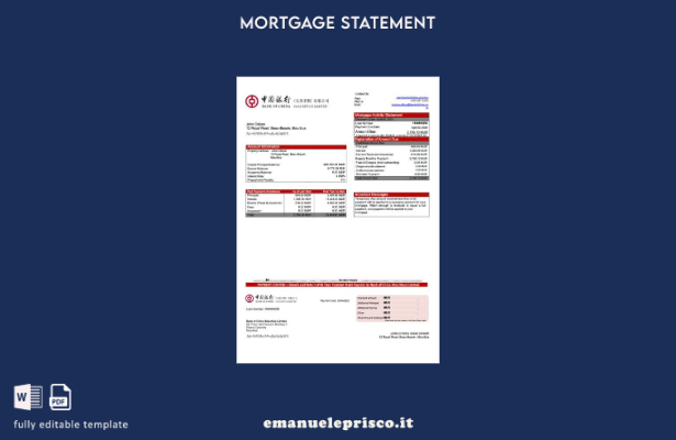 stile verificato Modello Word e modello PDF di dichiarazione dei mutui della Mau